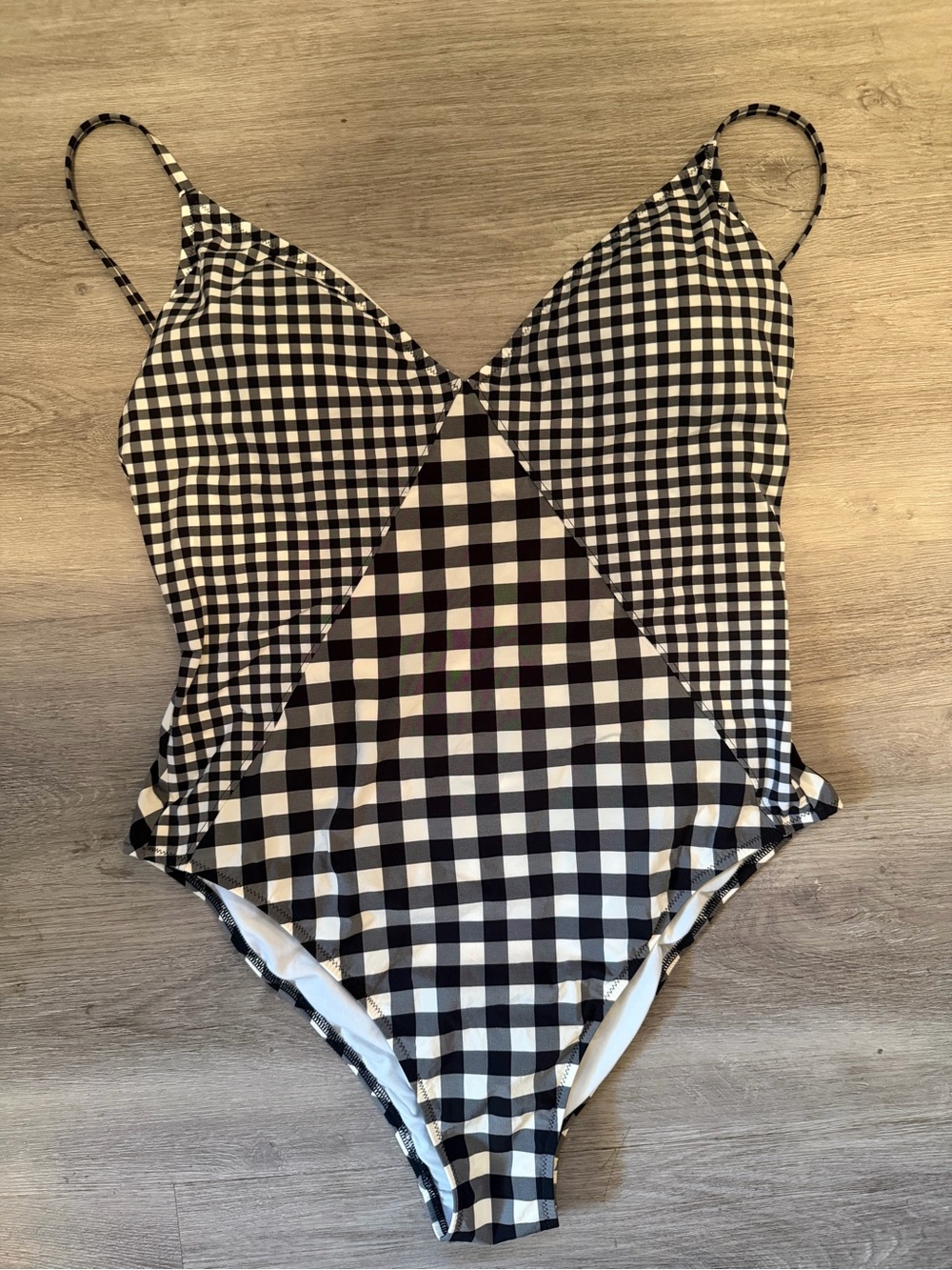 & Other Stories Black and White Gingham One-Piece Swimsuit